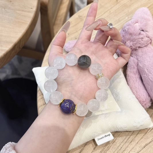 Natural White Phantom Quartz Bracelet - "Mermaid's Whisper"