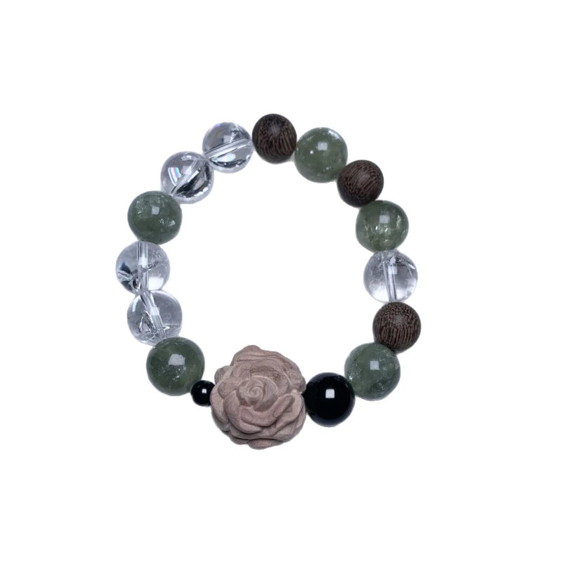 Emerald Quartz & White Crystal Bracelet - Serenity & Balance