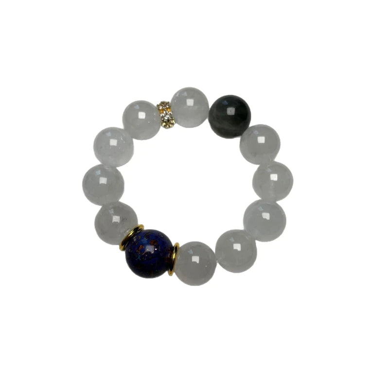 Natural White Phantom Quartz Bracelet - "Mermaid's Whisper"