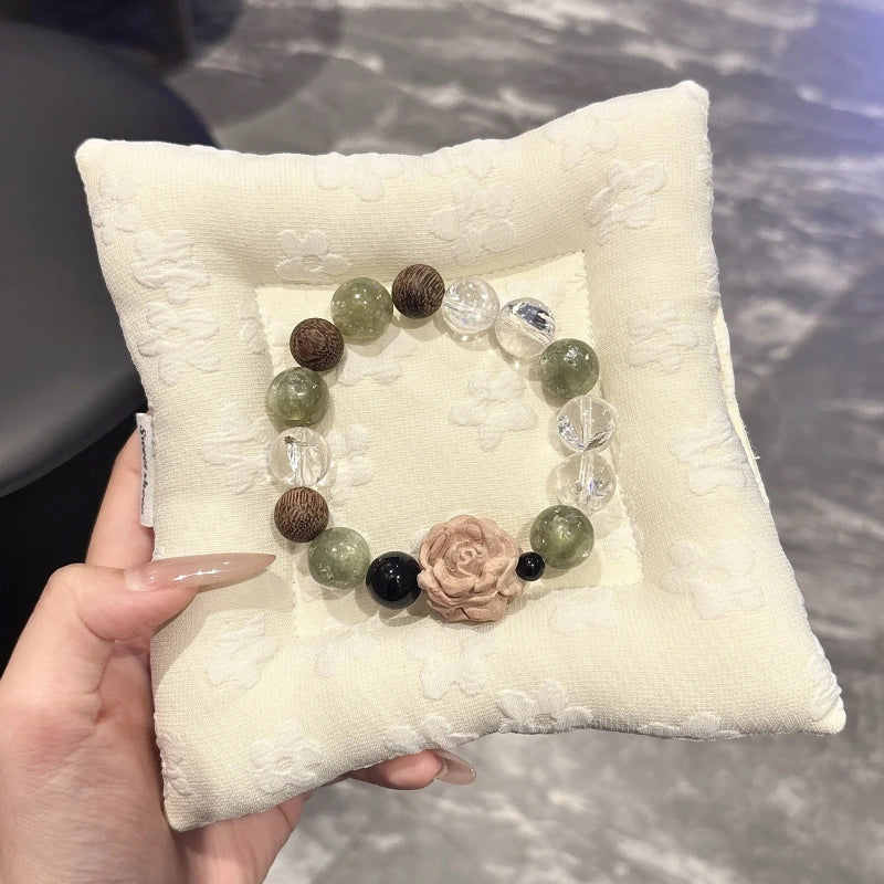 Emerald Quartz & White Crystal Bracelet - Serenity & Balance