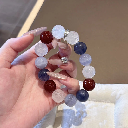 Multi-Gemstone Crystal Bracelet - Fluorite & Agate Beaded Bracelet