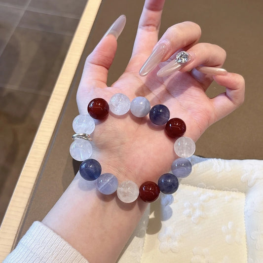 Multi-Gemstone Crystal Bracelet - Fluorite & Agate Beaded Bracelet